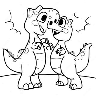 Pagina Para Colorir Dinossauro Lutando 50364-41991