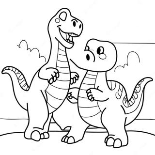 Pagina Para Colorir Dinossauro Lutando 50364-41992