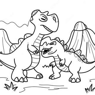 Pagina Para Colorir Batalha T Rex Vs Triceratops 50365-41996