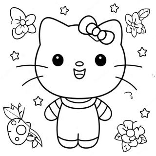 Pagina Para Colorir Da Linda Hello Kitty Com Acessorios Retro 50465-42062