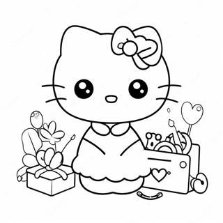 Pagina Para Colorir Da Linda Hello Kitty Com Acessorios Retro 50465-42063