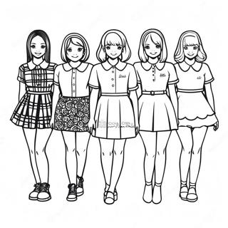 Pagina Para Colorir Dos Membros Do Twice Em Trajes Coloridos 50525-42113