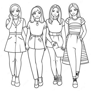 Pagina Para Colorir Dos Membros Do Twice Em Trajes Coloridos 50525-42115