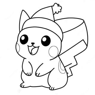 Pagina Para Colorir Do Pikachu Com Chapeu De Papai Noel 5053-4054