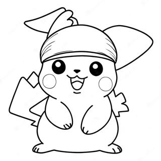 Pagina Para Colorir Do Pikachu Com Chapeu De Papai Noel 5053-4056