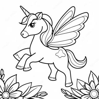 Pagina Para Colorir Da Borboleta Unicornio Magica Voando 50565-42153