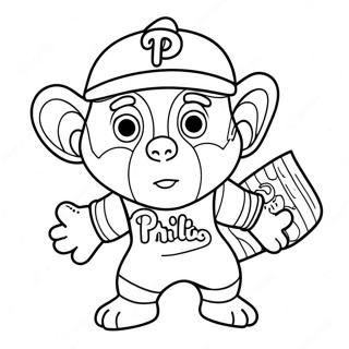 Pagina Para Colorir Do Mascote Fofo Dos Phillies 5083-4080