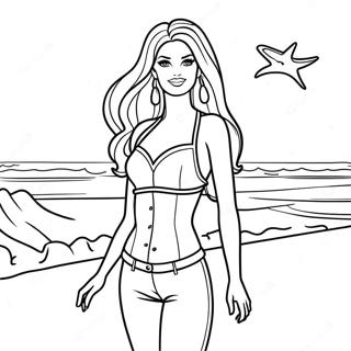 Pagina Para Colorir Da Barbie Na Praia 50944-42436