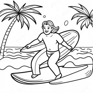 Pagina Para Colorir Do Stephen Sharer Com Uma Prancha De Surf 50975-42466