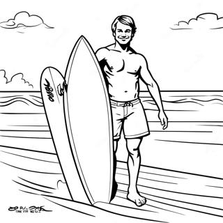 Pagina Para Colorir Do Stephen Sharer Com Uma Prancha De Surf 50975-42467