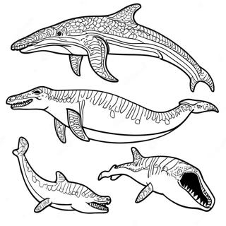 Mosasaurus Megalodon Páginas Para Colorir