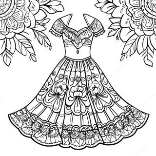 Pagina Para Colorir Vestido Folclorico Vibrante 51165-42625