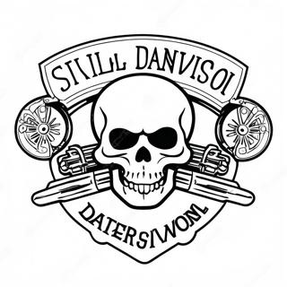 Pagina Para Colorir Logo Do Skull Harley Davidson 51204-42650