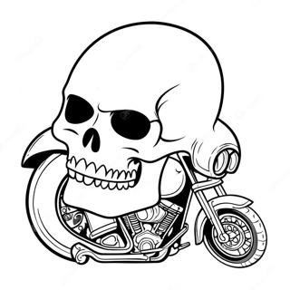 Pagina Para Colorir Motocicleta Skull Harley Davidson 51205-42656