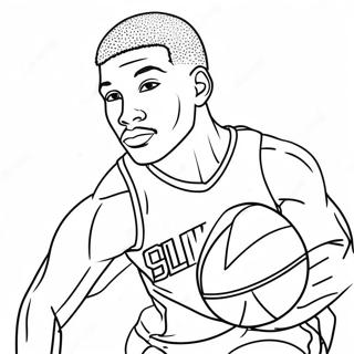 Pagina Para Colorir Do Jogador De Basquete Slam Dunk 51254-42690