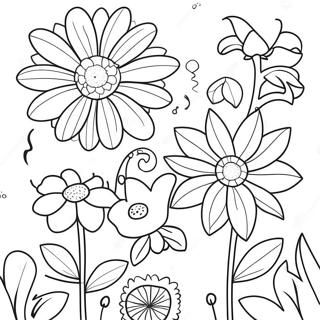 Pagina Para Colorir De Flores Coloridas Do Jardim 51285-42723