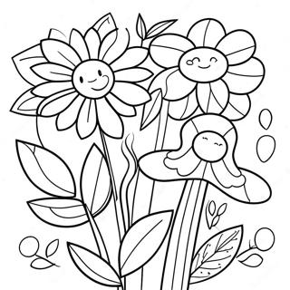 Pagina Para Colorir De Flores Coloridas Do Jardim 51285-42724