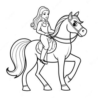 Pagina Para Colorir De Princesa Elegante Montando Um Cavalo Majestoso 51295-42717