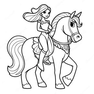 Pagina Para Colorir De Princesa Elegante Montando Um Cavalo Majestoso 51295-42719