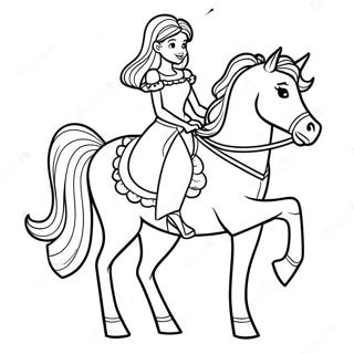 Pagina Para Colorir De Princesa Elegante Montando Um Cavalo Majestoso 51295-42720