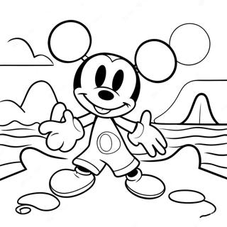 Pagina Para Colorir De Diversao Na Praia Com Mickey Mouse 51345-42765