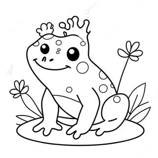 Pagina Para Colorir De Sapo Kawaii Fofo Com Flores 51375-42792