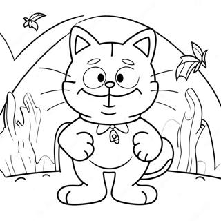 Pagina Para Colorir De Garfield Em Um Fantasia Assustadora 51435-42843