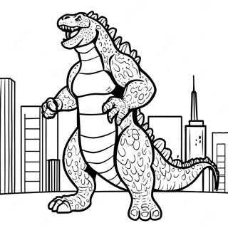 Pagina Para Colorir Do Godzilla Rugindo Na Cidade 51665-43025