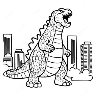 Pagina Para Colorir Do Godzilla Rugindo Na Cidade 51665-43027