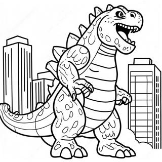 Pagina Para Colorir Do Godzilla Rugindo Na Cidade 51665-43028