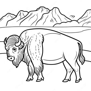 Pagina Para Colorir Do Bisonte Majestoso Em Yellowstone 51735-43074