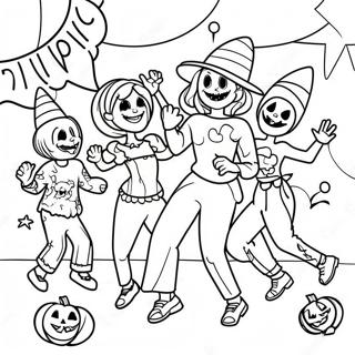 Pagina Para Colorir Da Festa De Danca De Halloween 51754-43091