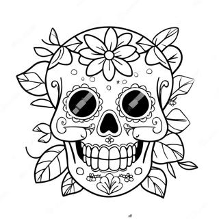 Pagina Para Colorir De Caveira De Acucar Colorida Com Flores 51825-43158