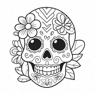 Pagina Para Colorir De Caveira De Acucar Colorida Com Flores 51825-43159