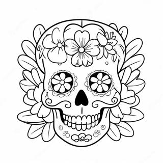 Pagina Para Colorir De Caveira De Acucar Colorida Com Flores 51825-43160