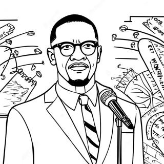 Pagina Para Colorir Do Discurso Inspirador Do Malcolm X 51895-43207