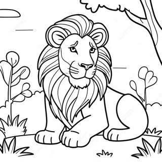 Pagina Para Colorir Leao Majestoso Na Selva 52056-43333