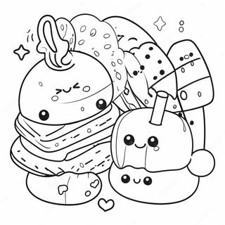 Comida Kawaii Páginas Para Colorir