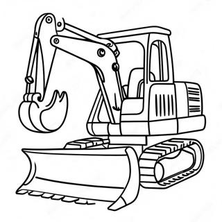 Pagina Para Colorir Da Escavadora Fofa Com Um Grande Sorriso 5213-4182