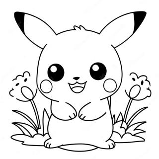 Pagina Para Colorir Da Menina Pikachu Fofa Com Flores 52186-43431