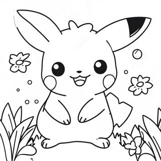 Pagina Para Colorir Da Menina Pikachu Fofa Com Flores 52186-43432