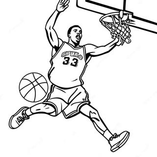 Pagina Para Colorir De Jogador De Basquete Dos Spurs Enterrando 52237-43465