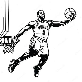 Pagina Para Colorir De Dwyane Wade Enterrando No Basquete 52247-43462