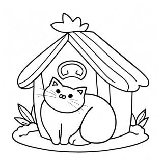 Pagina Para Colorir Da Casa Aconchegante Do Gato 52257-43480