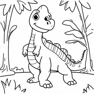 Pagina Para Colorir De Dinossauro Hibrido Colorido Na Selva 52297-43509