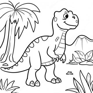 Pagina Para Colorir De Dinossauro Hibrido Colorido Na Selva 52297-43510