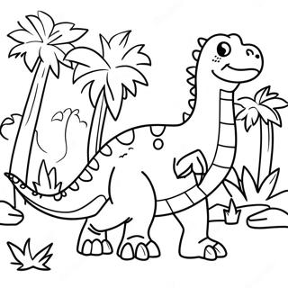 Pagina Para Colorir De Dinossauro Hibrido Colorido Na Selva 52297-43511