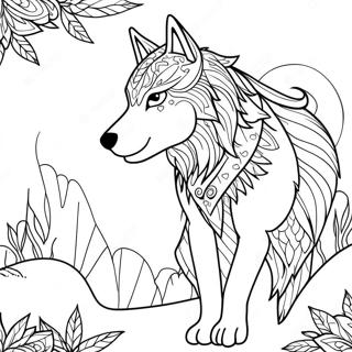 Lobo Espiritual: Lobo Mágico Mitológico Com Asas Páginas Para Colorir