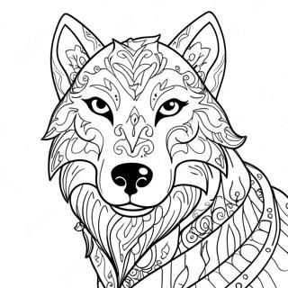 Pagina Para Colorir Lobo Espiritual Magico Mitico 52406-43595