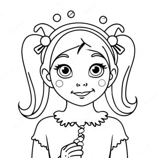 Pagina Para Colorir Da Cindy Lou Com Luzes De Natal 52777-43895